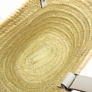 未使用 ロエベ バスケットバッグ カーフ ヤシの葉 ホワイト トートバッグ バッグ 白 0082 【中古】 LOEWE