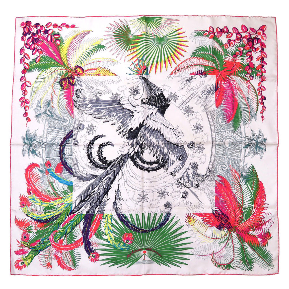 エルメス カレ90 Mythiques phoenix 不死鳥の神話 シルク ホワイト スカーフ 白 0104 【中古】 HERMES