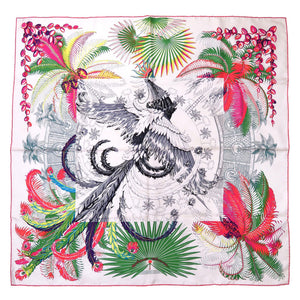 エルメス カレ90 Mythiques phoenix 不死鳥の神話 シルク ホワイト スカーフ 白 0104 【中古】 HERMES