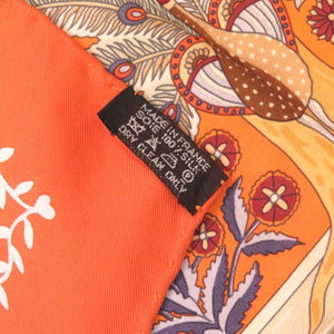 美品 エルメス カレ90 Aux Portes du Palais 王宮の扉 シルク オレンジ スカーフ 0105 【中古】 HERMES