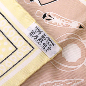 新品同様 エルメス カレ55 香水瓶 Les Flacons Bandana シルク イエロー スカーフ 0108 【中古】 HERMES