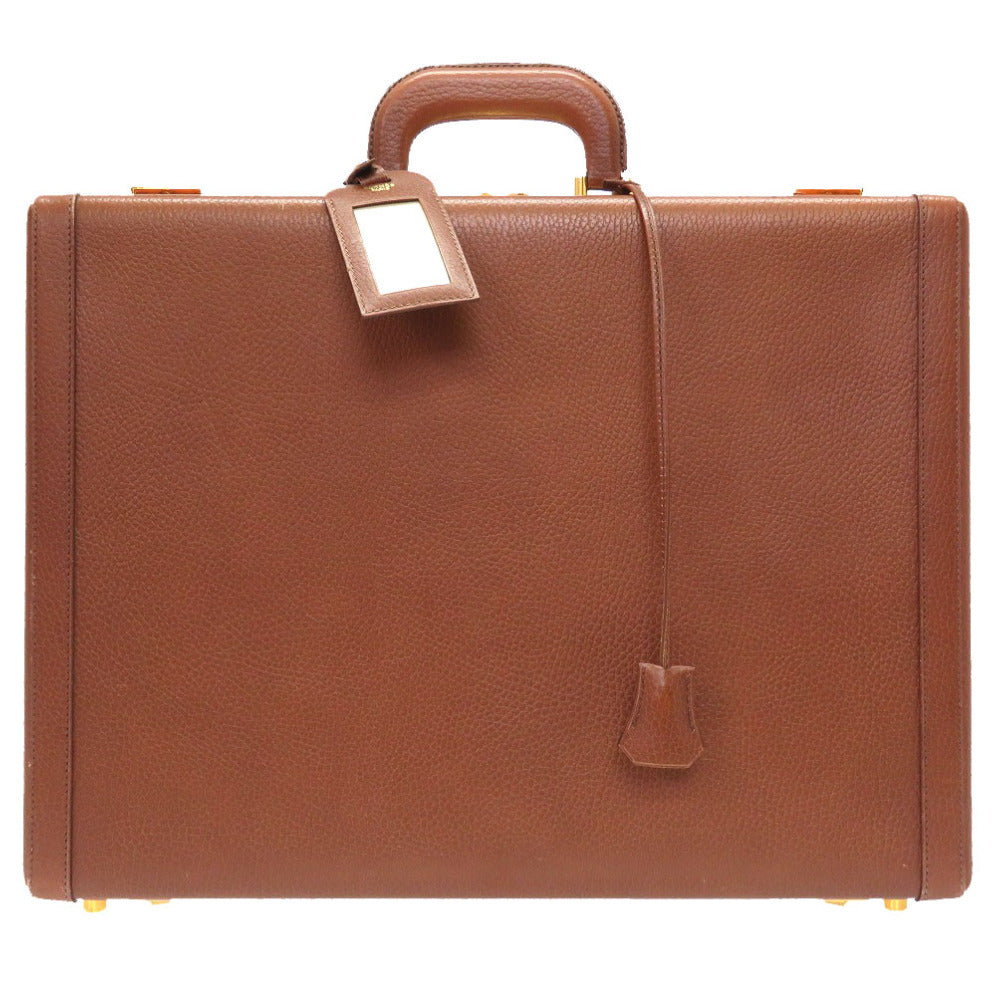 エルメス アルデンヌ ブラウン ゴールド金具 □A刻印 ヴィンテージ アタッシュケース バッグ 茶 0112 【中古】 HERMES