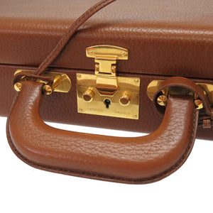 エルメス アルデンヌ ブラウン ゴールド金具 □A刻印 ヴィンテージ アタッシュケース バッグ 茶 0112 【中古】 HERMES