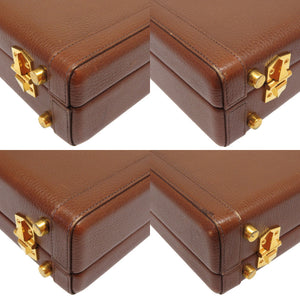 エルメス アルデンヌ ブラウン ゴールド金具 □A刻印 ヴィンテージ アタッシュケース バッグ 茶 0112 【中古】 HERMES