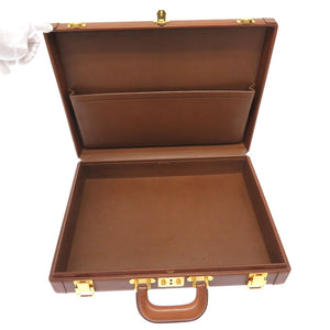 エルメス アルデンヌ ブラウン ゴールド金具 □A刻印 ヴィンテージ アタッシュケース バッグ 茶 0112 【中古】 HERMES
