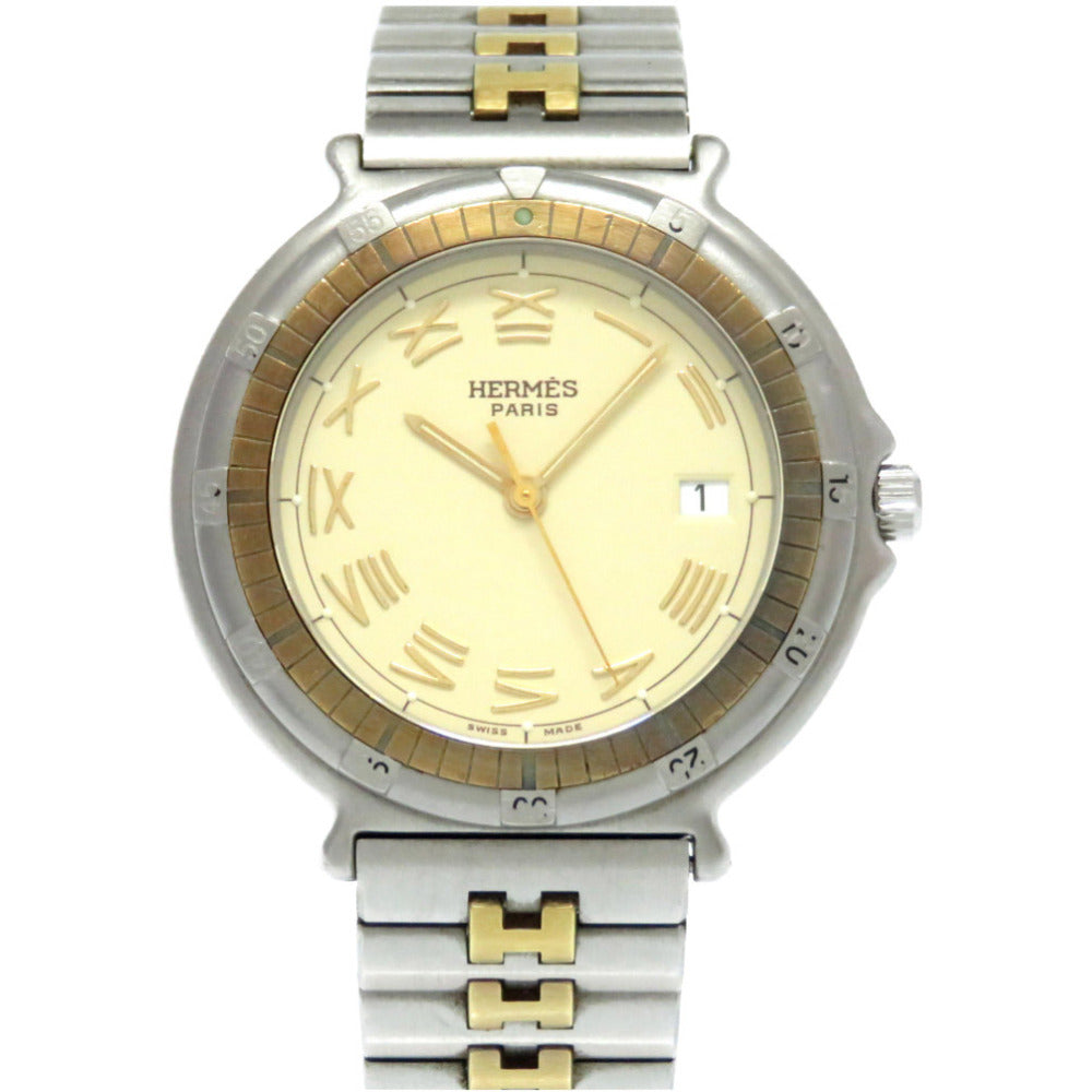 エルメス クオーツ キャプテン ニモ 腕時計 SS ベージュ 0003【中古】HERMES メンズ