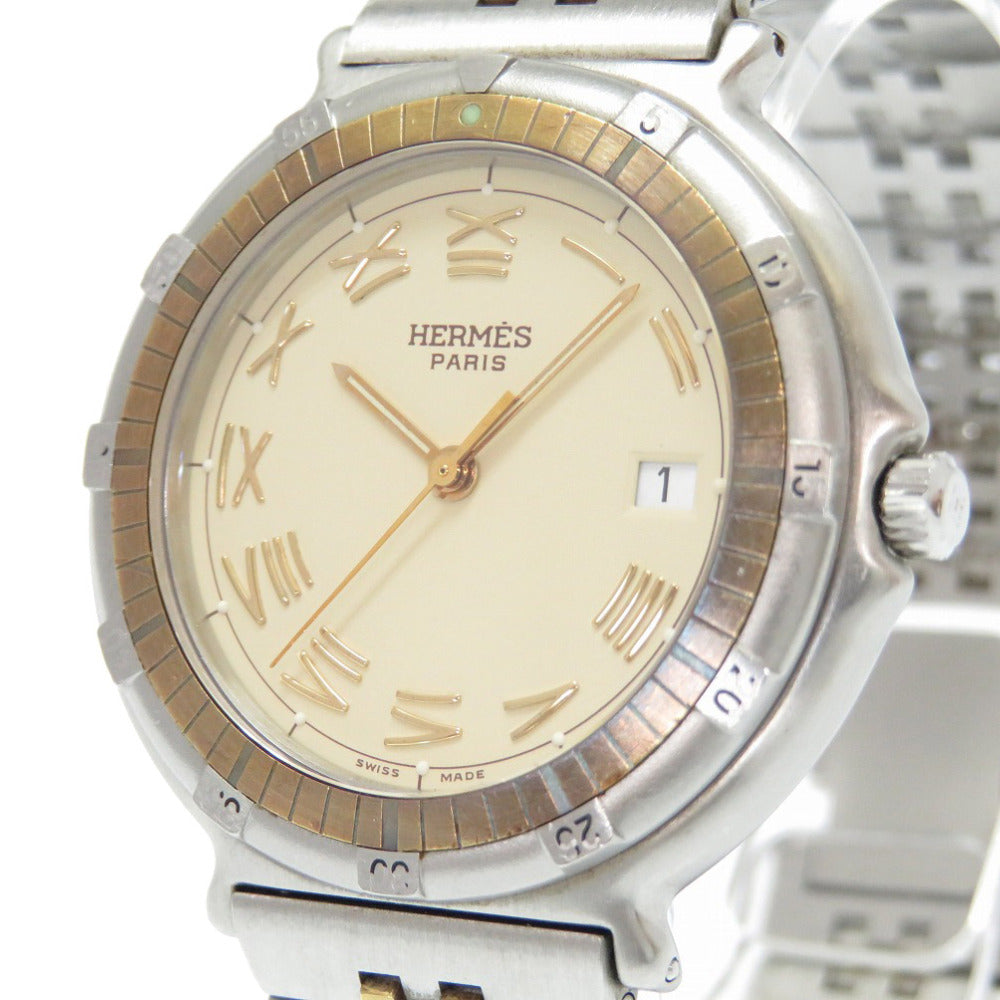 エルメス クオーツ キャプテン ニモ 腕時計 SS ベージュ 0003【中古】HERMES メンズ
