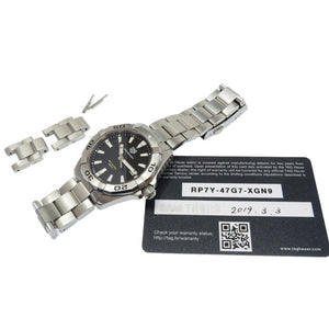 タグホイヤー アクアレーサー WBD1110 クオーツ 腕時計 SS ブラック 黒文字盤 0006【中古】TAG HEUER メンズ