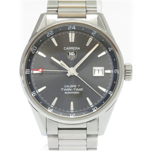 タグホイヤー カレラ ツインタイム キャリバー7 裏スケ WAR2012-0 自動巻き 腕時計 SS グレー文字盤 0007【中古】TAG HEUER メンズ オートマチック AT