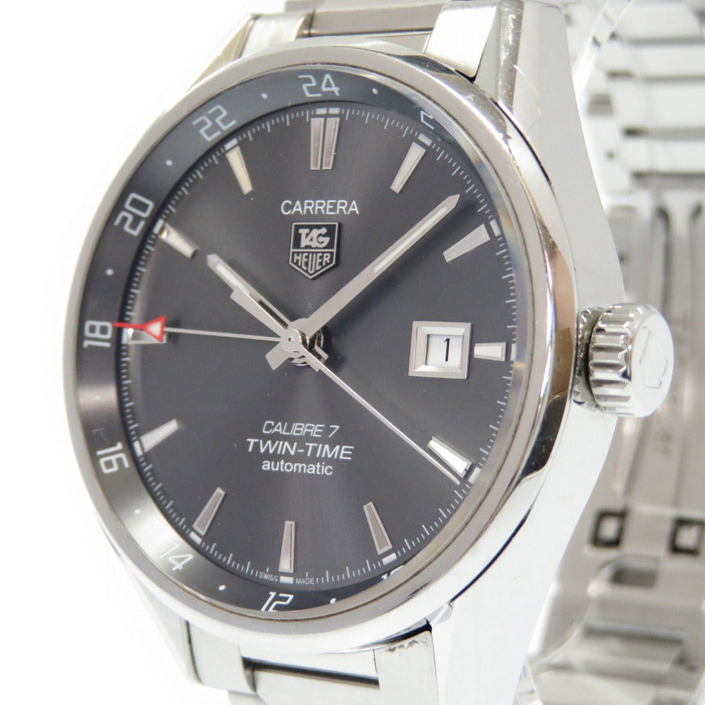 タグホイヤー カレラ ツインタイム キャリバー7 裏スケ WAR2012-0 自動巻き 腕時計 SS グレー文字盤 0007【中古】TAG HEUER メンズ オートマチック AT