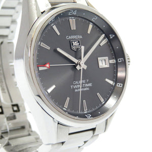 タグホイヤー カレラ ツインタイム キャリバー7 裏スケ WAR2012-0 自動巻き 腕時計 SS グレー文字盤 0007【中古】TAG HEUER メンズ オートマチック AT