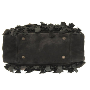 クロムハーツ セメタリークロス フリンジ ジムバッグ デストロイレザー ブラック 黒 0030【中古】CHROME HEARTS