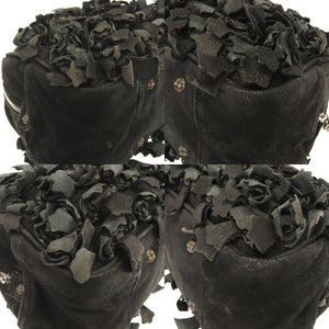 クロムハーツ セメタリークロス フリンジ ジムバッグ デストロイレザー ブラック 黒 0030【中古】CHROME HEARTS