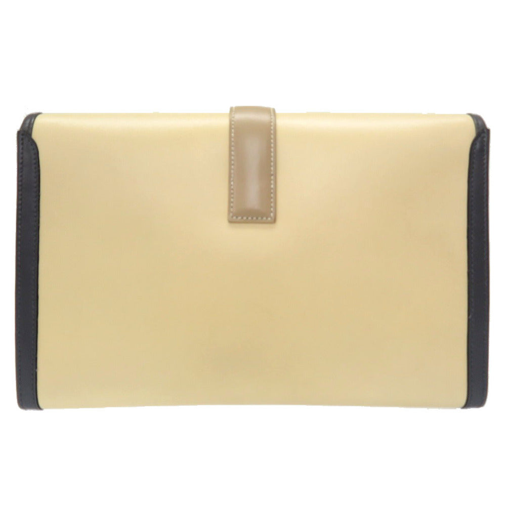新品同様 エルメス ジジェPM ボックスカーフ ベージュ トリコカラー □D刻印 クラッチバッグ バッグ 0050 【中古】 HERMES