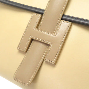新品同様 エルメス ジジェPM ボックスカーフ ベージュ トリコカラー □D刻印 クラッチバッグ バッグ 0050 【中古】 HERMES