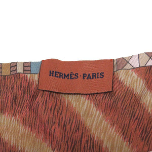 美品 エルメス ツイリー ビーズ オレンジ シルク100％ スカーフ 0054 【中古】 HERMES