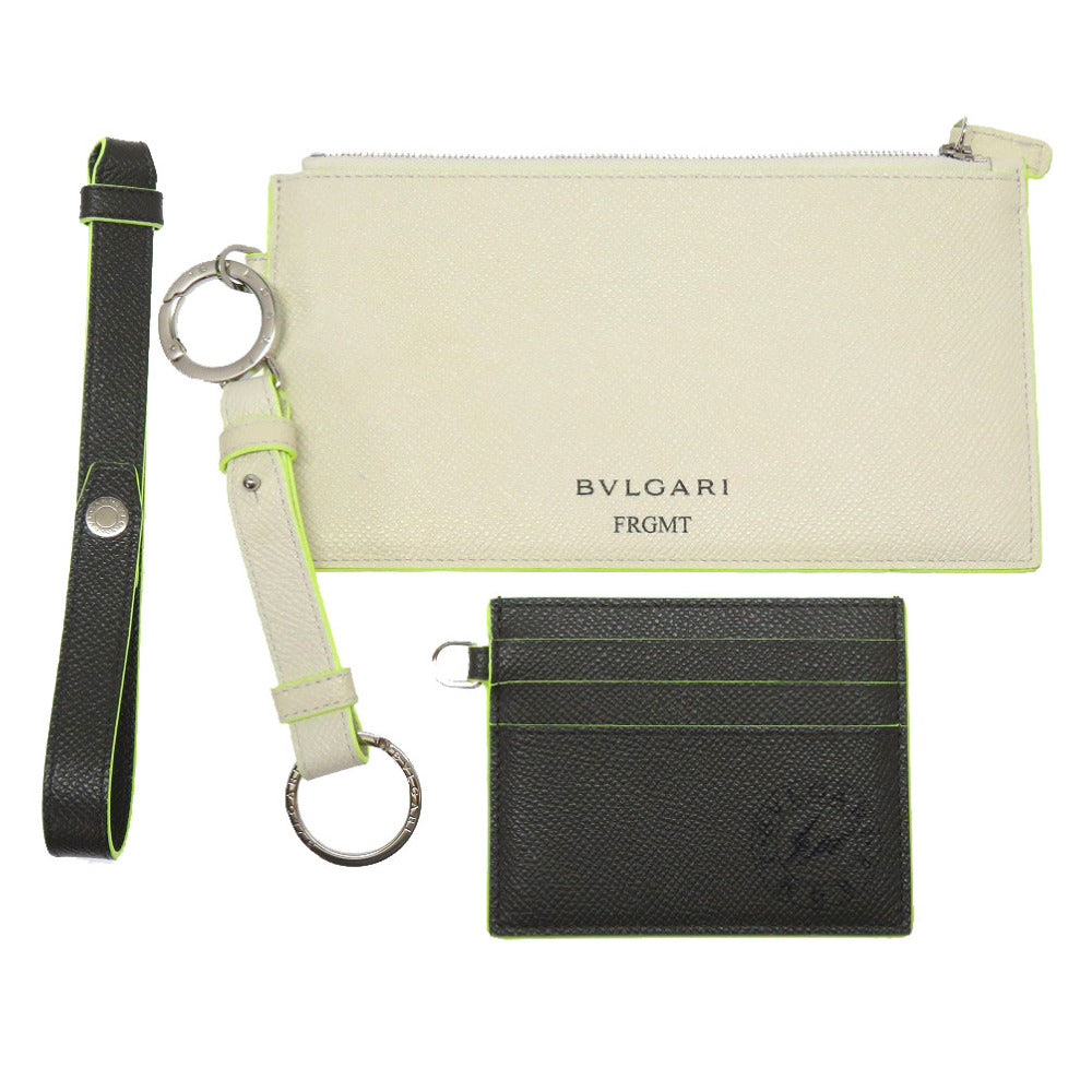 新品同様 ブルガリ × フラグメント フォン & カードケース 藤原ヒロシ カードケース レザー ネオンイエロー 0055 【中古】 BVLGARI × FRGMT