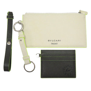 新品同様 ブルガリ × フラグメント フォン & カードケース 藤原ヒロシ カードケース レザー ネオンイエロー 0055 【中古】 BVLGARI × FRGMT