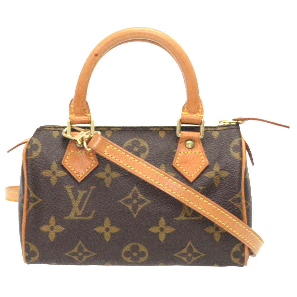 美品 ルイヴィトン モノグラム ミニスピーディ 2WAY ショルダー ハンドバッグ ストラップ付 LV 0065【中古】LOUIS VUITTON