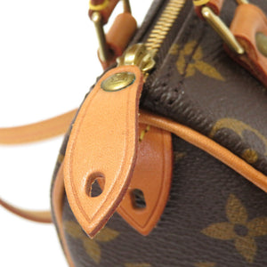美品 ルイヴィトン モノグラム ミニスピーディ 2WAY ショルダー ハンドバッグ ストラップ付 LV 0065【中古】LOUIS VUITTON