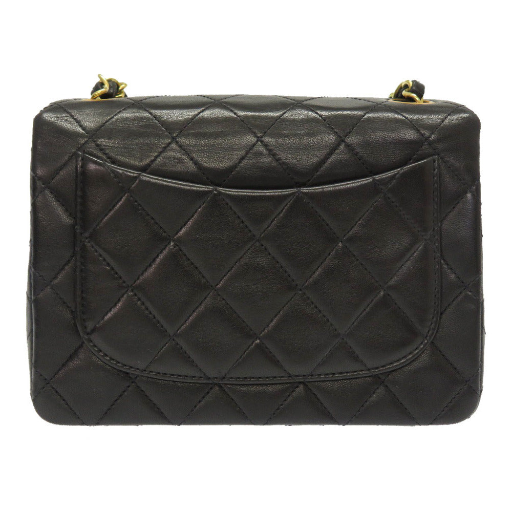 美品 シャネル ミニマトラッセ ヴィンテージ ショルダーバッグ ラムスキン/ラムスキン ブラック 0021【中古】CHANEL レディース