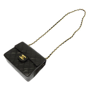 美品 シャネル ミニマトラッセ ヴィンテージ ショルダーバッグ ラムスキン/ラムスキン ブラック 0021【中古】CHANEL レディース