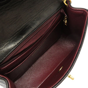 美品 シャネル ミニマトラッセ ヴィンテージ ショルダーバッグ ラムスキン/ラムスキン ブラック 0021【中古】CHANEL レディース