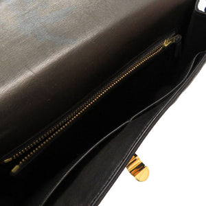 美品 エルメス クックテイル サテン ブラック ゴールド金具 ヴィンテージ 〇M刻印 ショルダーバッグ バッグ 黒 0034 【中古】 HERMES