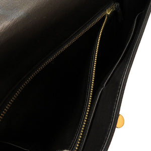 美品 エルメス クックテイル サテン ブラック ゴールド金具 ヴィンテージ 〇M刻印 ショルダーバッグ バッグ 黒 0034 【中古】 HERMES