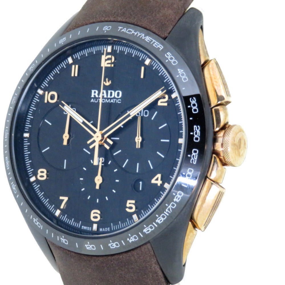 美品 ラドー ハイパークローム クロノグラフ リミテッドエディション 650.0168.3.001 自動巻き 腕時計 セラミック/SS/CuSn8 ブラック 黒文字盤 0042【中古】RADO メンズ