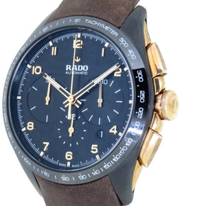 美品 ラドー ハイパークローム クロノグラフ リミテッドエディション 650.0168.3.001 自動巻き 腕時計 セラミック/SS/CuSn8 ブラック 黒文字盤 0042【中古】RADO メンズ