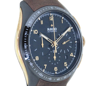 美品 ラドー ハイパークローム クロノグラフ リミテッドエディション 650.0168.3.001 自動巻き 腕時計 セラミック/SS/CuSn8 ブラック 黒文字盤 0042【中古】RADO メンズ