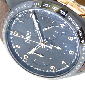美品 ラドー ハイパークローム クロノグラフ リミテッドエディション 650.0168.3.001 自動巻き 腕時計 セラミック/SS/CuSn8 ブラック 黒文字盤 0042【中古】RADO メンズ