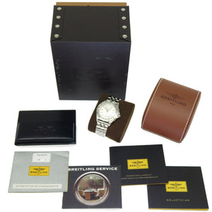ブライトリング ギャラクティック44 自動巻き 腕時計 SS シルバー文字盤 オートマ 0044【中古】BREITLING メンズ