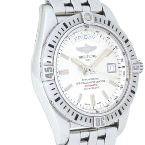 ブライトリング ギャラクティック44 自動巻き 腕時計 SS シルバー文字盤 オートマ 0044【中古】BREITLING メンズ