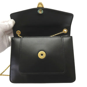 未使用 ブルガリ × アレキサンダーワン レザー ブラック ゴールド金具 ショルダーバッグ バッグ 黒 0035 【中古】 BVLGARI