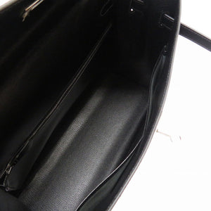 新品同様 エルメス ケリー35 外縫い ボックスカーフ ブラック ルテニウム金具 □G刻印 ハンドバッグ バッグ 黒 0023 【中古】 HERMES