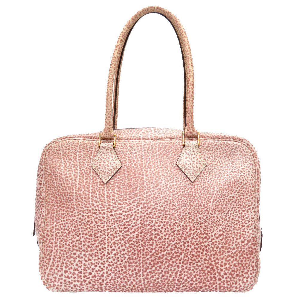 エルメス プリュム28 ダルメシアン レッド ゴールド金具 □E刻印 ハンドバッグ バッグ 赤 0025 【中古】 HERMES