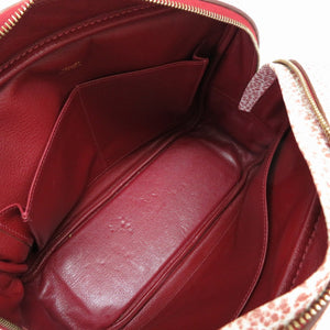 エルメス プリュム28 ダルメシアン レッド ゴールド金具 □E刻印 ハンドバッグ バッグ 赤 0025 【中古】 HERMES