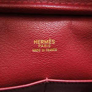 エルメス プリュム28 ダルメシアン レッド ゴールド金具 □E刻印 ハンドバッグ バッグ 赤 0025 【中古】 HERMES