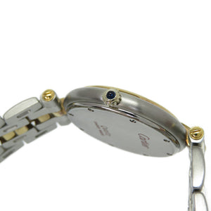 美品 カルティエ パンテール ラウンド 1ロウ クオーツ 腕時計 K18YG/SS アイボリー文字盤 0065【中古】CARTIER レディース