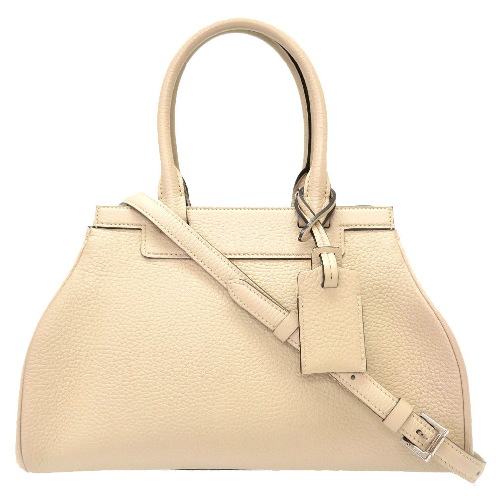 美品 モワナ ポリーヌ / ポーチーヌ レザー ベージュ ハンドバッグ バッグ 0070 【中古】 MOYNAT