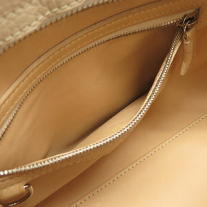 美品 モワナ ポリーヌ / ポーチーヌ レザー ベージュ ハンドバッグ バッグ 0070 【中古】 MOYNAT