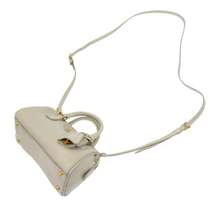 美品 プラダ サフィアーノレザー ホワイト ゴールド金具 ミニボストンバッグ BL0841 ハンドバッグ バッグ 白 0080 【中古】 PRADA