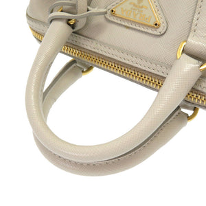 美品 プラダ サフィアーノレザー ホワイト ゴールド金具 ミニボストンバッグ BL0841 ハンドバッグ バッグ 白 0080 【中古】 PRADA