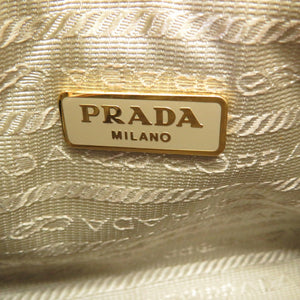 美品 プラダ サフィアーノレザー ホワイト ゴールド金具 ミニボストンバッグ BL0841 ハンドバッグ バッグ 白 0080 【中古】 PRADA
