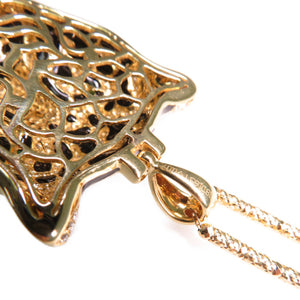 美品 パンサー ネックレス K18YG/ダイヤモンド/ツァボライト グリーンガーネット ゴールド 0003【中古】レディース