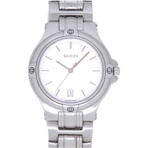 美品 グッチ 9040M クオーツ 腕時計 SS シルバー文字盤 0009【中古】GUCCI メンズ