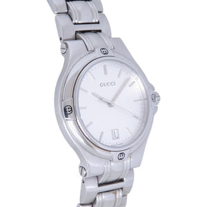 美品 グッチ 9040M クオーツ 腕時計 SS シルバー文字盤 0009【中古】GUCCI メンズ