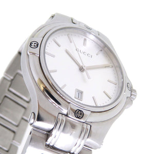 美品 グッチ 9040M クオーツ 腕時計 SS シルバー文字盤 0009【中古】GUCCI メンズ